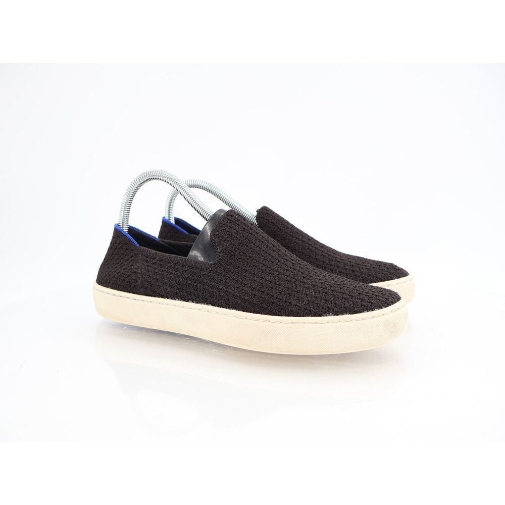 Rothys Women Original Slip On Sneaker Size 7.5 Black Knit Flat Travel Shoe AS IS